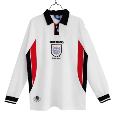 1998 England World Cup Home Retro Jersey Long Sleeve #7 BACKHAM #20 OWEN
