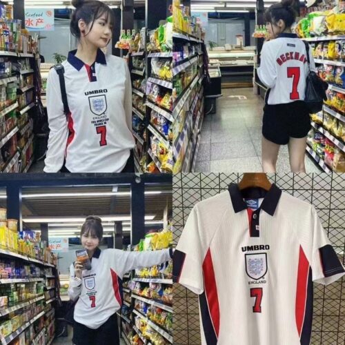 1998 England World Cup Home Retro Jersey Long Sleeve #7 BACKHAM #20 OWEN photo review