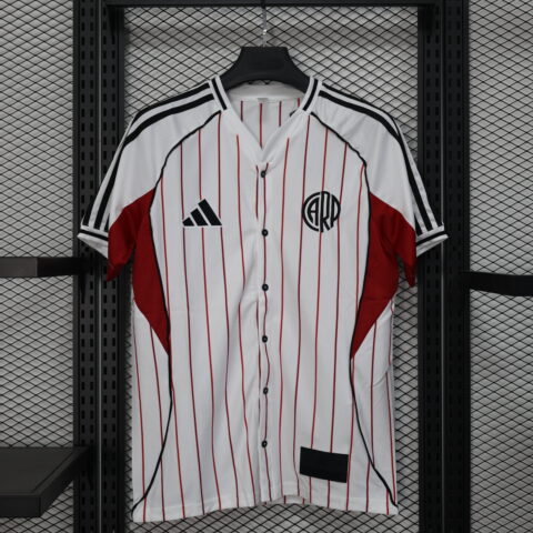 25-26 River Plate White Baseball Jersey