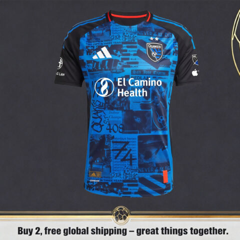 Menโs San Jose Earthquakes 2025 adidas Black Primary Authentic Jersey